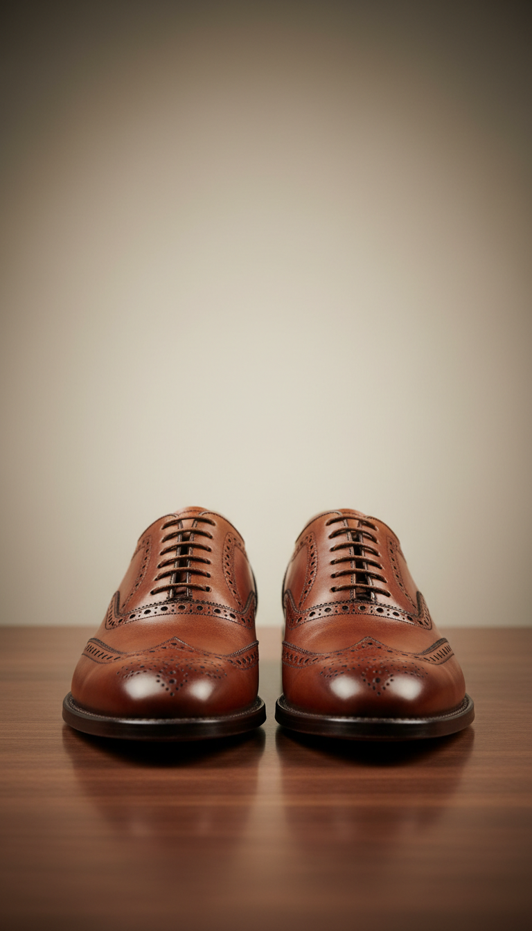 Men's Cognac Wingtip Oxford